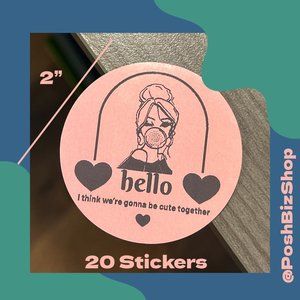 Posh SELLER Hello Cute Small Business Stickers Label Pack of 20
